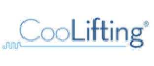 A blue and white logo for the tool lift company.