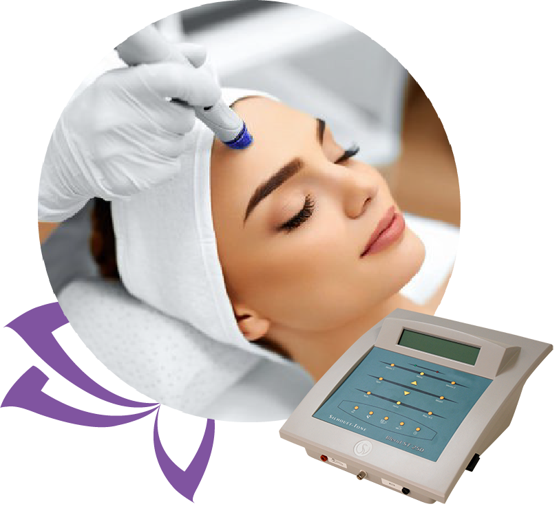 A woman getting her face microdermabrasion treatment.