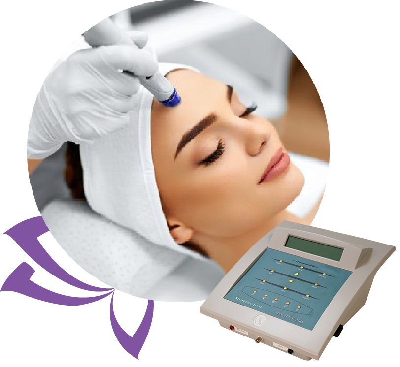 A woman getting her face microdermabrasion treatment.